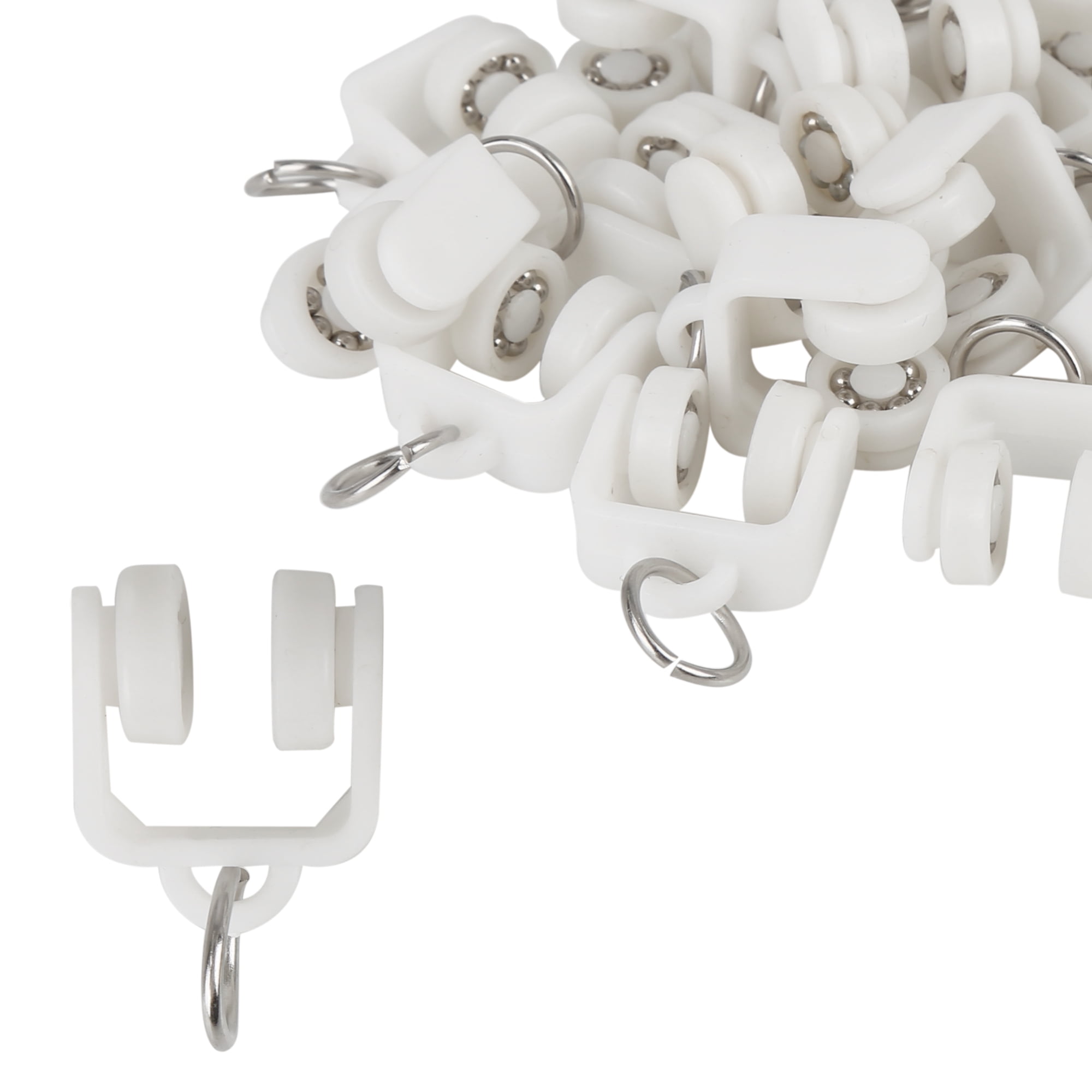 20pcs Plastic Car Curtain Track Rollers Window Curtain Wheel for RV Caravan Motorhomes 21 x 35mm