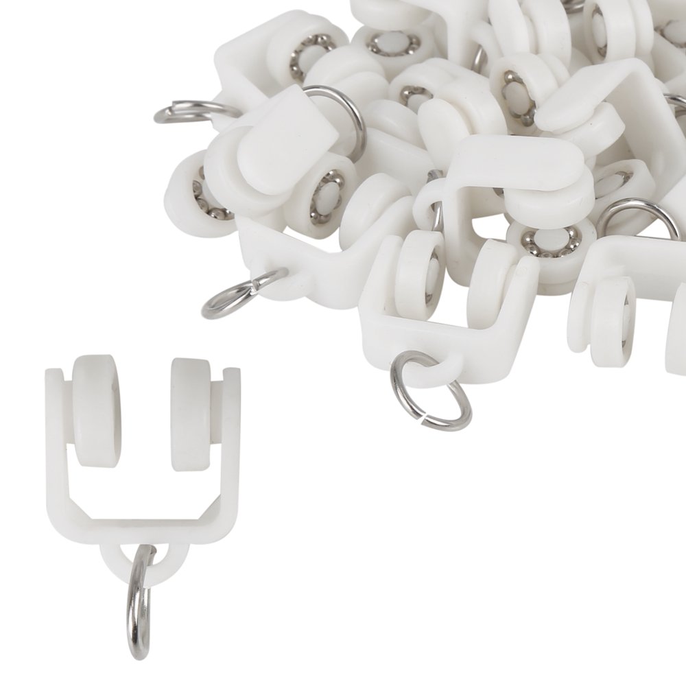 20pcs Plastic Car Curtain Track Rollers Window Curtain Wheel for RV