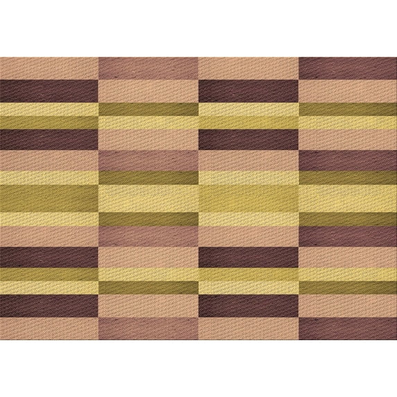 Ahgly Company Indoor Rectangle Patterned Cantaloupe Orange Area Rugs, 8' x 12'