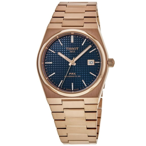 Tissot PRX Powermatic 80 Automatic Blue Dial Rose Gold PVD Steel Men's Watch T137.407.33.041.00