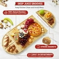 thumbnail image 3 of 3-Piece  Bamboo Cheese Board Set with Magnetic, 28in Large Bamboo Cutting Board Set with Deep Juice Grooves, for Party, Wedding, Kitchen Food Prep, 3 of 7