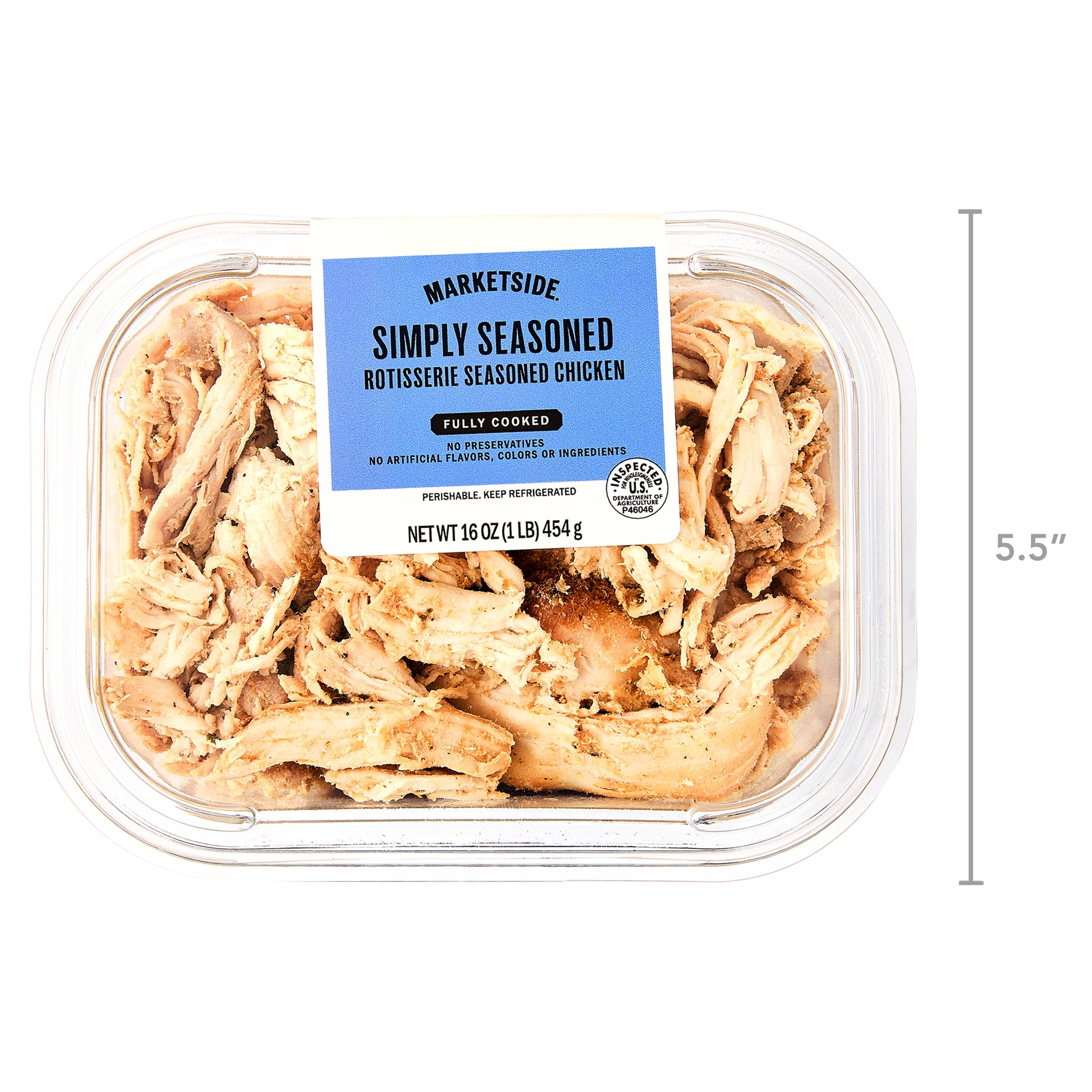 Marketside Simply Seasoned Rotisserie Shredded Chicken, 16 oz (Refrigerated)