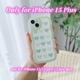 thumbnail image 2 of Compatible with iPhone 15 Plus Case with Heart Design for Women Girls,Aesthetic Cute Wavy Soft Shockproof Cell Phone Cover for iPhone 15Plus 6.7 Inch (Matcha Green), 2 of 8