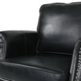 thumbnail image 4 of Noble House Amedou Faux Leather Club Chair with Nailhead Trim, Midnight Black and Dark Brown, 4 of 7