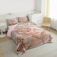 thumbnail image 3 of Manfei 3D Pearl Floral Full Size Comforter Sets for Girls, Chic Flower Bedding Comforter Set, Princess Pink Bedding Sets, Luxury Bedroom Decor Reversible 3-Piece, 3 of 8