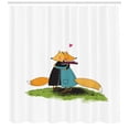 thumbnail image 3 of Ambesonne Fox Shower Curtain, Romantic Animals Hugging, 69"Wx70"L, Multicolor, 3 of 3