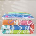 thumbnail image 5 of Manfei Rainbow Printing Twin Comforter Sets, Kawaii Stripe Love Heart Bedding Set, Pink Green Blue, Polkadot Reversible, 2pcs, 1 Comforter and 1 Pillowcase, 5 of 7
