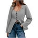 thumbnail image 3 of Tops de punto para mujer,Chaqueta tipo cárdigan con cuello en U para mujer, chaqueta de manga larga con botones, top de punto informal para usar en casa, sopatenor, 3 of 9