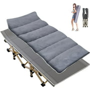 Slsy Folding Camping Cots for Adults, Portable Military Cot ,Heavy Duty Sleeping Cots with Mattress and Carry Bag