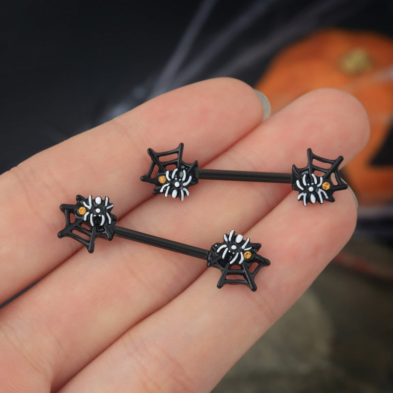Spider web nipple rings deals