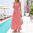thumbnail image 2 of Women's Gingham Plaid Square Neck Maxi Dress, Sleeveless Wide Strap Smocked Waist Summer Beach Vacation Sundress, Casual Flowy Long Dress for Women S-2XL, 2 of 5
