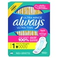 thumbnail image 5 of Always Ultra Thin Pads with Wings, Size 1, Regular, 46 count, 5 of 15