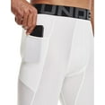 thumbnail image 6 of Under Armour Men's Armour Heatgear 3/4 Leggings, White 100/Black, Small, 6 of 7