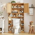 thumbnail image 4 of Vabches Rattan Over-The-Toilet Storage Cabinet with Toilet Paper Holder Above Toilet Organizer with Rattan Doors, Toilet Shelf for Restroom, Bathroom, Laundry, 4 of 7