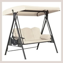 NIZEMNAN Outdoor Swing Chair Canopy Replacement, 75"x47" Universal Waterproof Cover for 2-3 Seater Porch Swings, Heavy Duty 190T Polyester Sun Shade with Anti-UV Protection