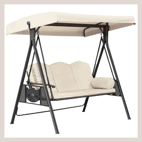 NIZEMNAN Outdoor Swing Chair Canopy Replacement, 75"x47" Universal Waterproof Cover for 2-3 Seater Porch Swings, Heavy Duty 190T Polyester Sun Shade with Anti-UV Protection