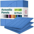 thumbnail image 1 of Paneles acústicos Ekkogo insonorizados para pared, paquete de 12 unidades, 30 x 30 x 1 cm, color azul, 1 of 7