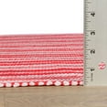 thumbnail image 6 of Ticking Stripe Red/Ivory Handwoven Indoor/Outdoor Rug, 6' x 9', 6 of 6