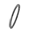 thumbnail image 4 of CHOOSE YOUR COLOR Sterling Silver Eternity Band Black CZ Thin 2mm Ring Stackable Female Size 10, 4 of 4