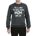 thumbnail image 2 of World's Greatest Mom Looks Like Mother's Day Unisex Crewneck Graphic Sweatshirt, Charcoal, Medium, 2 of 3