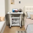 thumbnail image 5 of Adjustable Height Rolling Computer Desk, Small Portable Laptop Table with Wheels, Sit to Stand Workstation for Home Office, Walking Pad Treadmill, 31.5" x 15.75", 5 of 7