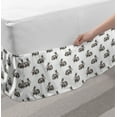 thumbnail image 2 of Bunny Bed Skirt, Sketch Art Pattern with Hand-drawn Rabbits Wildlife Doodle Hare Animals, Elastic Bedskirt Dust Ruffle Wrap Around for Bedding Decor, 4 Sizes, Dark Brown and White, by Ambesonne, 2 of 2