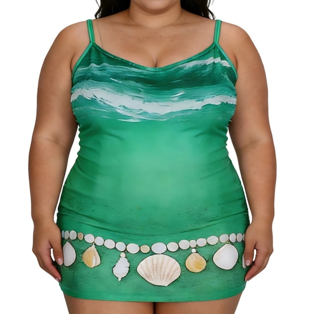 Vestido de Sol Impreso Estiramiento de las Mujeres para las Vacaciones Y el Uso Informal, Estilo Delgado de Camisola, Longitud Regular