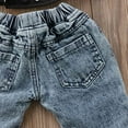 thumbnail image 5 of Toddler Newborn Baby Boys Girls Causal Elastic Waist Destroyed Ripped Jeans Pants , 5 of 6