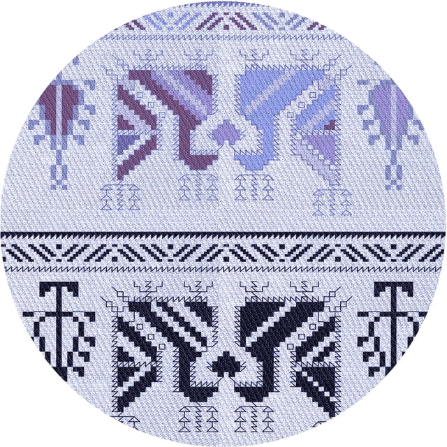 Ahgly Company Tapis Rond Lavable en Machine Intérieur Transitionnel Bleu Lavande, 3 Pieds Rond