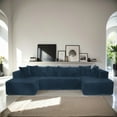 thumbnail image 2 of SOULART 131" Modular U-Shaped Sectional Sofa Set, 4-Seater Corduroy Fabric with 2 Chaises & 8 Pillows (Foam+Pocket Spring), 2 of 10