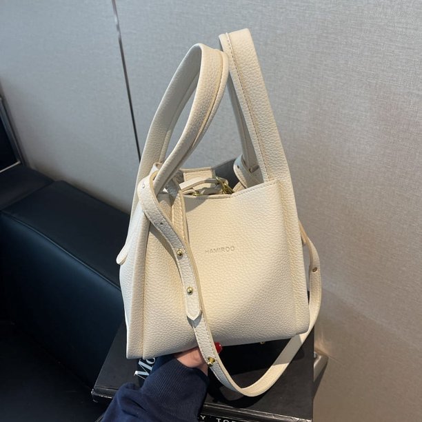 Mujeres PU Bucket Bag Fashion Bolso de hombro Gran capacidad Bag Sleek Sling Correa ajustable Bolsa Crossbody Bolsa de viaje al aire libre