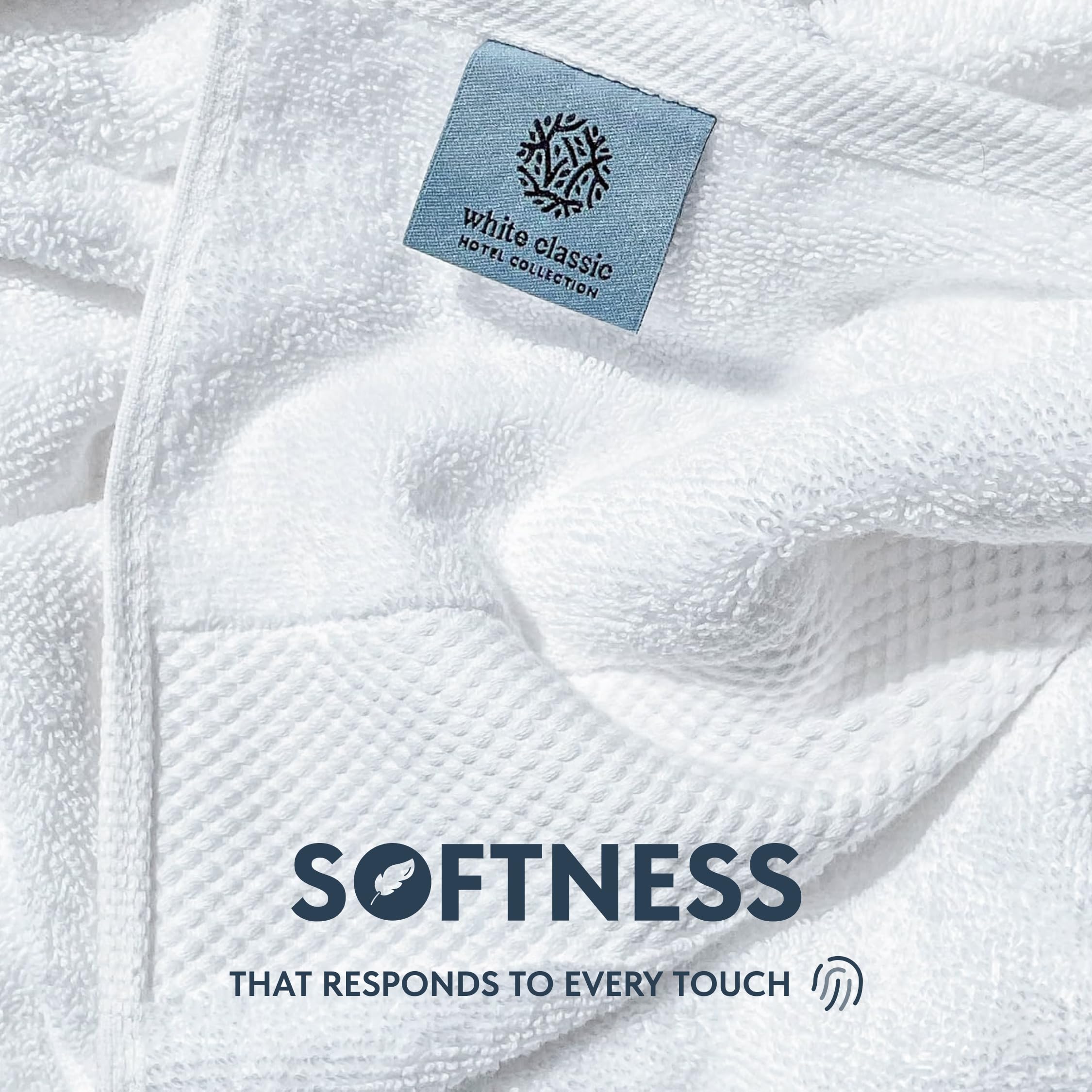 White Classic 650 GSM Bath Sheet Towels, 35" x 70", 2-Pack photo 6
