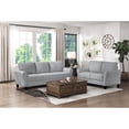 thumbnail image 3 of Miekor Furniture Modern Sofa Dark Gray Textured Fabric Upholstered Rounded Arms Attached Cushions Transitional Living Room Furniture W5U750, 3 of 8