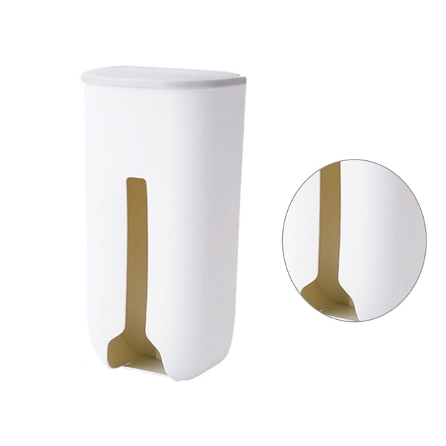 Toystoory Bolsas de basura montadas en la pared Caja de almacenamiento Hogar Cocina Bolsa de plástico Estuche Organizador de ahorro de espacio Cocina y Comedor Blanco Toystoory HA001063-03