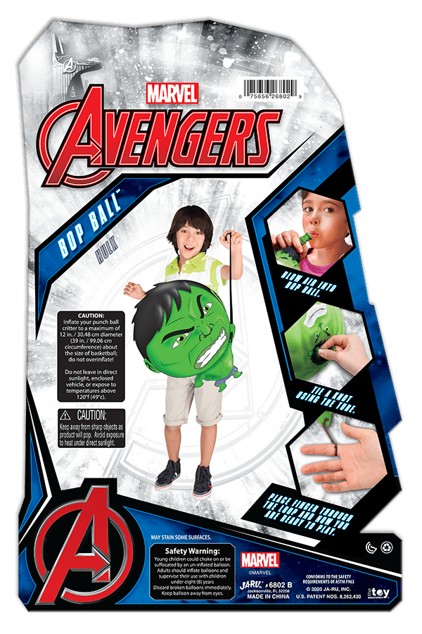 Ja-Ru Marvel Avengers Bop Punch Ball -Styles Vary-Sold Separately 1 Piece Novelty Toy for Child and Teen