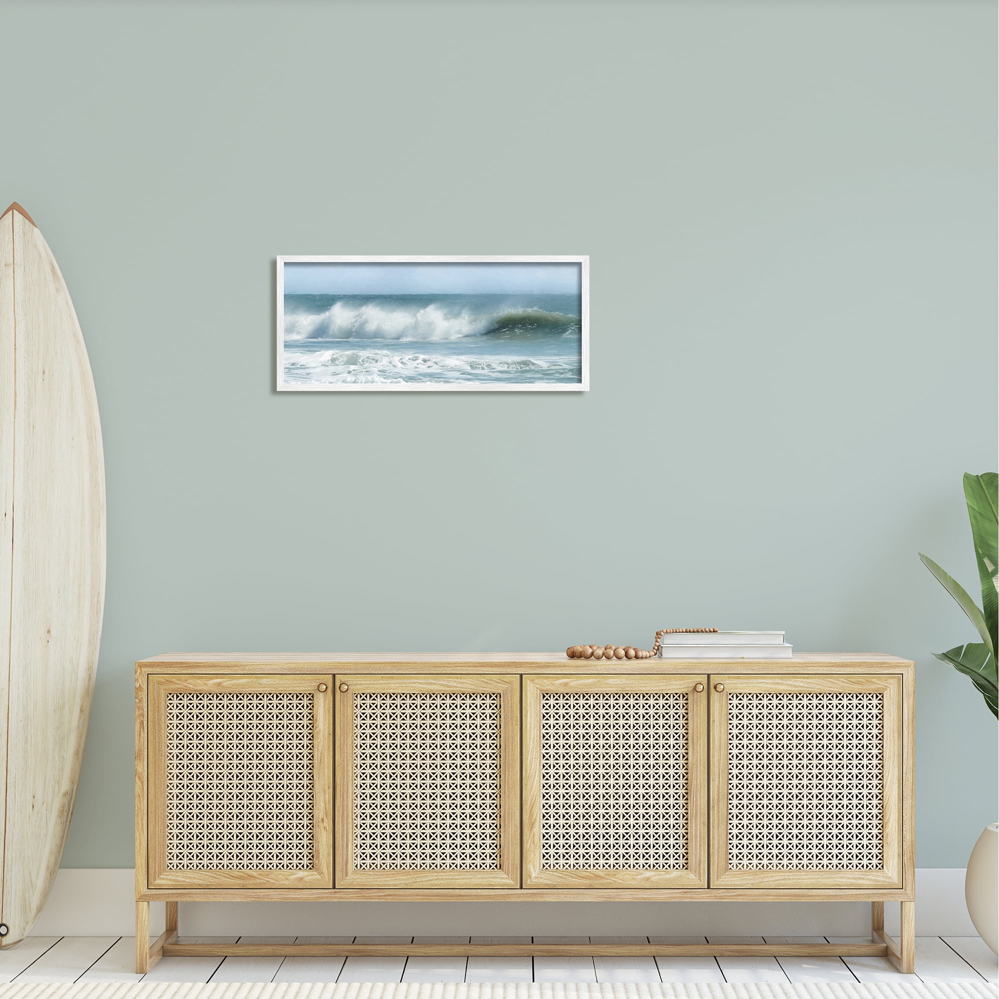 Stupell Rolling Sea Waves Ocean Landscape Photography White Framed Art Print Wall Art