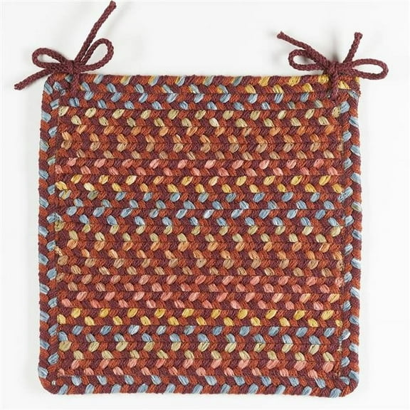 Rhody Rug WO41A015X015B-4 Woodstock Chair Pads, Maroon & Multi Color - Set of 4