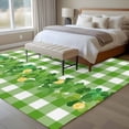 thumbnail image 4 of Large Area Rugs for Living Room Bedroom, St. Patrick's Day 8'x10' Rug Washable Carpet Runner Indoor Outdoor, Shamrock Grasses Sage Green Plaid Non Slip Floor Mats Rug for Kitchen, Patio, 4 of 8