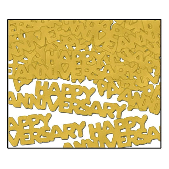 12 Pack Beistle Happy Anniversary Confetti gold (0.5 Oz/Pkg)