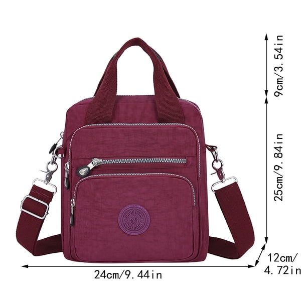 Women's Crossbody Messenger Bag - Nylon, Multi-Pocket, Travel Tote, Medium Size (30x23x10cm)