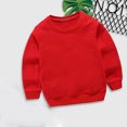 thumbnail image 3 of Scyoekwg Child Infants Kids Baby Boys Girls Sweatshirt Casual Round Neck Long Sleeve Pullover Tops Solid Color Pullover Blouses Clearance (Red,1 Years), 3 of 4