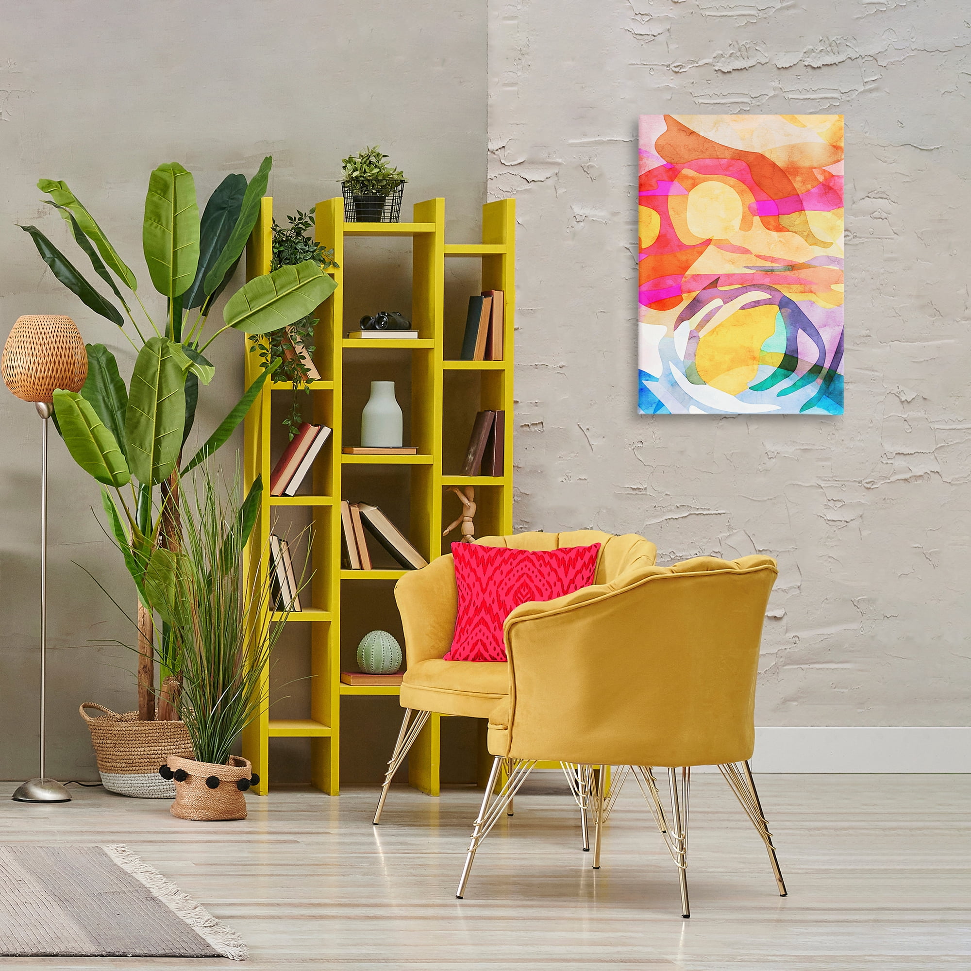 Stupell Industries Overlapping Transparent Shapes Abstract Painting Wrapped Canvas Art Print Wall Art, 20 x 30