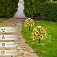 thumbnail image 2 of 2PCS Artificial Boxwood Topiary Ball Trees with Sunflowers for Outdoor with Ground Spik, UV Resistant Faux Greenery Shrubs, Fake Boxwood Plants for Indoor, Garden, Yard, Porch, Patio Decor, 2 of 9