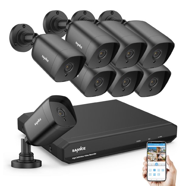 SANNCE 8CH 1080N HD Security Camera System,8pcs 1080P IR Outdoor CCTV