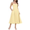 thumbnail image 1 of Vestido AGYMNX para mujer, corsé, muslo, tirantes finos, amarillo, L, 1 of 6