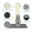 thumbnail image 3 of Pefilos 31" Cat Scratching Post for Large Cats with Sisal Rope and 2 Plush Ball, Indoor Square Cat Scratcher Tower Furniture, Gray, 3 of 9