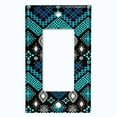 thumbnail image 5 of Metal Light Switch Plate Cover Safari African Tribal Art Pattern Teal SFR055, 5 of 13