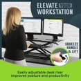 thumbnail image 4 of TechOrbits Standing Desk Converter - 32 Inch Adjustable Sit to Stand Up Desk Workstation, Particle Board, Dual Monitor Desk Riser with Keyboard Tray, Desktop Riser for Home Office Laptop, Black 32", 4 of 4