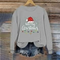 thumbnail image 6 of lulshou Women's Christmas Print Crewneck Sweatshirt Festive Holiday Long Sleeve Pullover Sweater Style Gift for Family, Gray, M, 6 of 6