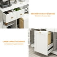 thumbnail image 5 of Craftian Kitchen Island with Drop Leaf & Power Outlets, Kitchen Cart with Trash Storage, White, 5 of 10